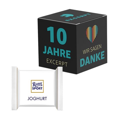 Werbewürfel 4c Euroskala | Ritter SPORT mini Joghurt