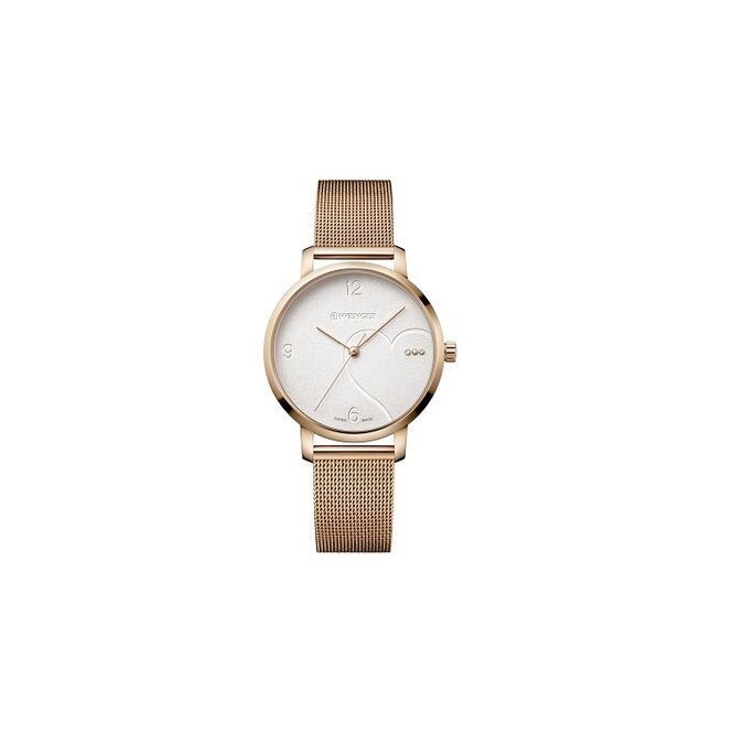 Firmengeschenk Armbanduhr Wenger Metropolitan Donnissima – gold – hochwertig lasergraviert Swiss Made Quarzwerk eleganter Zeitmesser
