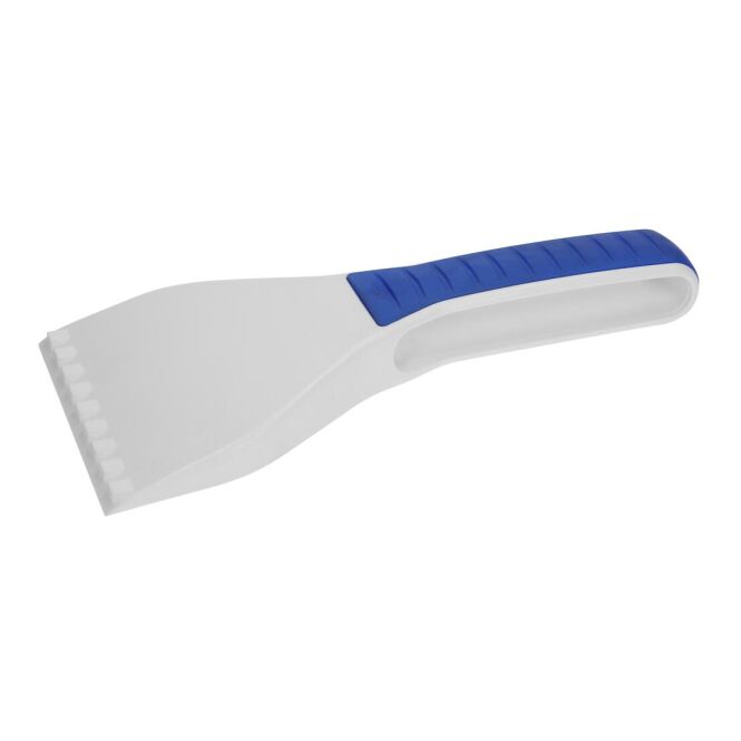 Werbeartikel Eiskratzer TopGrip - Clean Vision – weiss – mit Logo bedruckt robuster Eisschaber zum effektiven Enteisen bei Frost