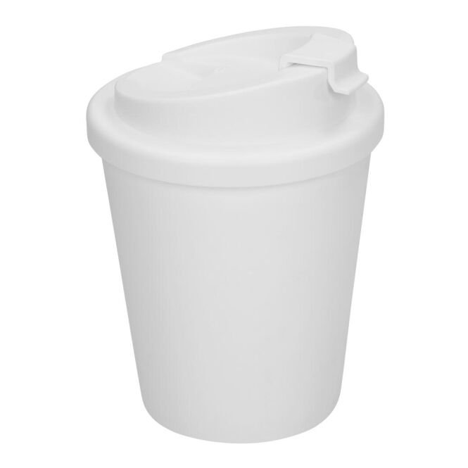 Werbeartikel Kaffeebecher Premium Deluxe – weiss – mit Logo bedruckt 0,25 l für die Büroküche