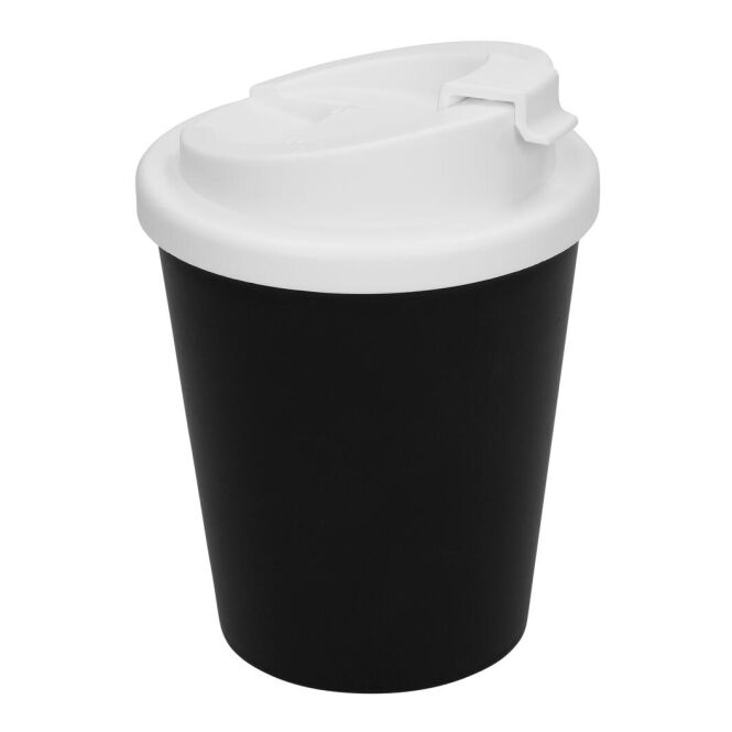 Firmengeschenk Kaffeebecher Premium Deluxe – schwarz – mit Logodruck 0,25 l doppelwandig für die Büroküche
