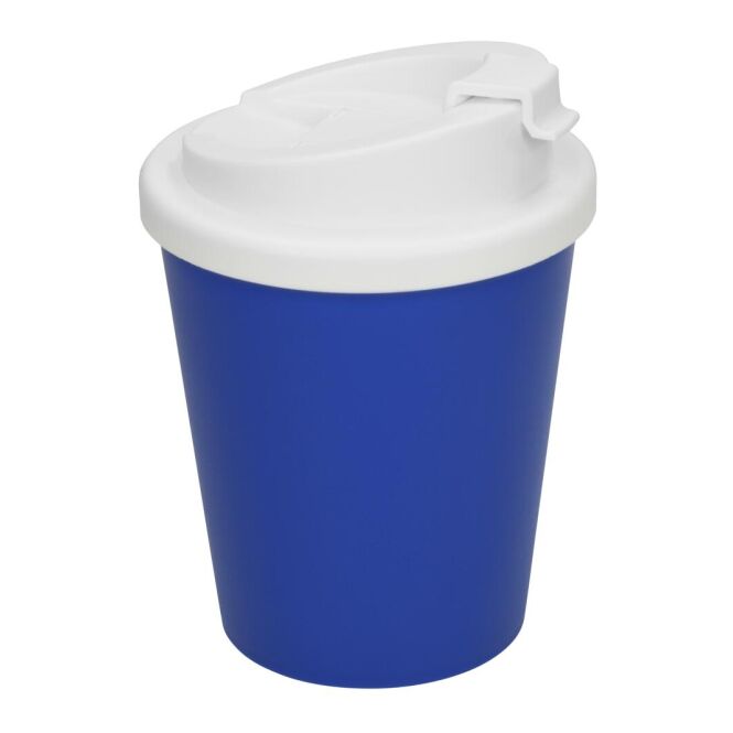 Werbeartikel Kaffeebecher Premium Deluxe – trend-blau – mit Logodruck 0,25 l für die Büroküche