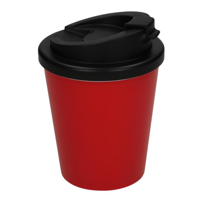 Werbeartikel Thermobecher Premium Deluxe – rot – mit Logo bedruckt 250 ml für die Büroküche
