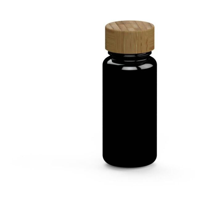 Mitarbeitergeschenk Tritan Trinkflasche Natural – schwarz – mit Logo bedruckt 400 ml BPA-frei auslaufsicher nachhaltig für Sportevents
