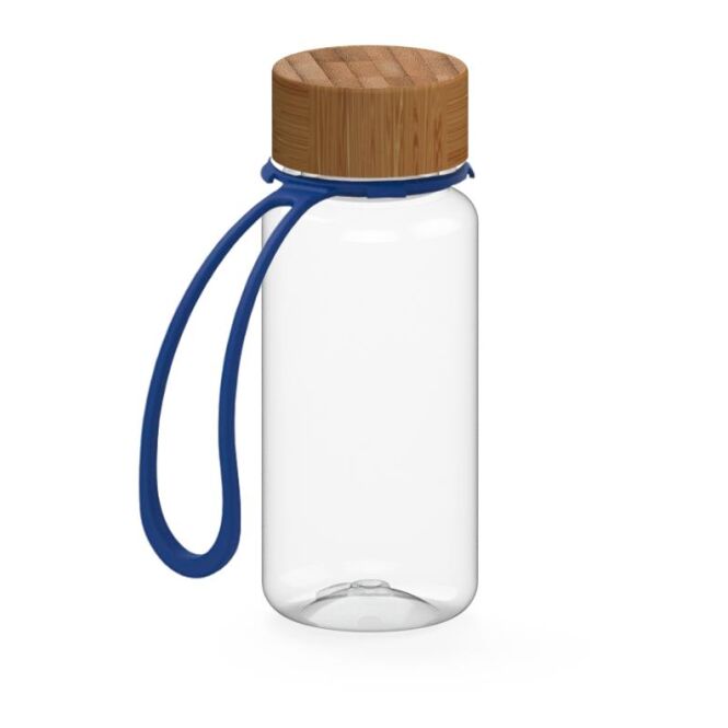 Werbeartikel Trinkflasche Natural – weiss – bedruckbar 400 ml aus robustem Tritan BPA-frei mit Bambusdeckel für Sportevents & Turniere
