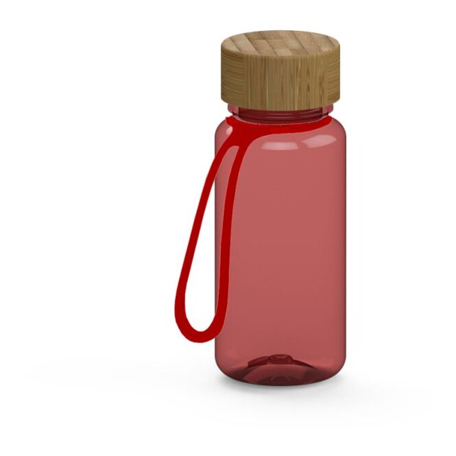 Werbeartikel Trinkflasche Natural Tritan – rot – mit Logo bedruckt 400 ml nachhaltig BPA-frei auslaufsicher für Sportevents & Turniere