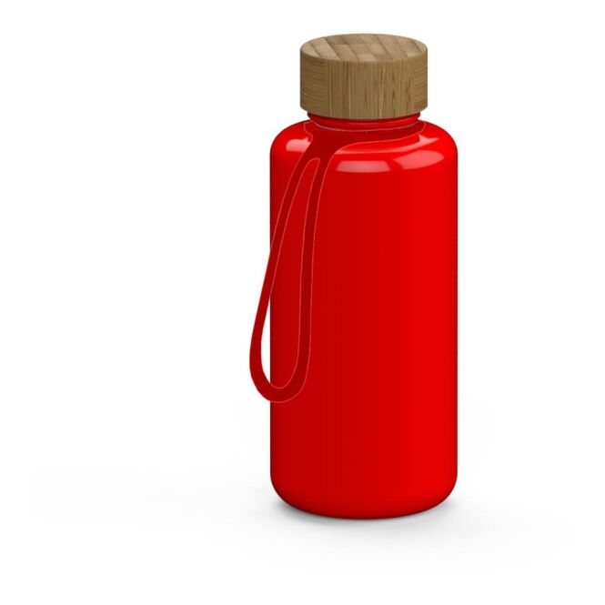 Werbeartikel Tritan Trinkflasche Natural – rot – mit Logo bedruckt 1,0 l auslaufsicher & nachhaltig für Sportevents & Turniere