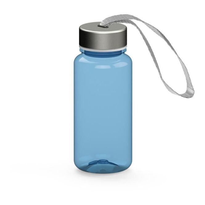 Werbeartikel Tritan Trinkflasche Pure – trend-blau – mit Logo bedruckt 400 ml, BPA-frei, auslaufsicher, für Sportevents & Turniere