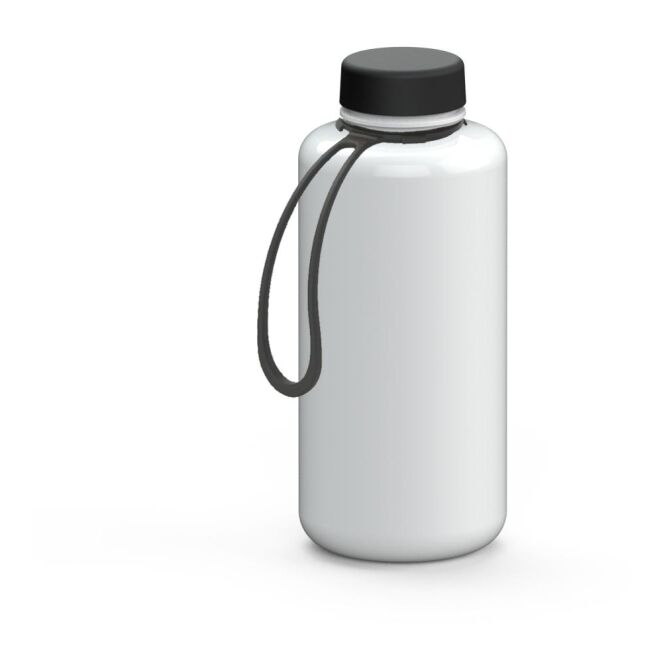 Werbeartikel Tritan Trinkflasche Refresh – weiss – mit Logo bedruckt 1,0 l auslaufsicher BPA-frei für Sportevents & Turniere