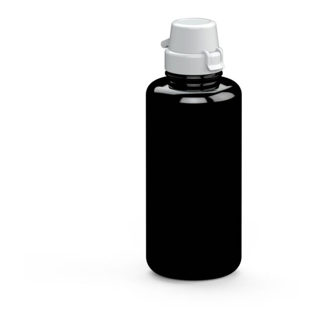Werbeartikel Tritan Trinkflasche School – schwarz – mit Logo bedruckt 1,0 l BPA-frei robuste Flasche für Sportevents & Turniere