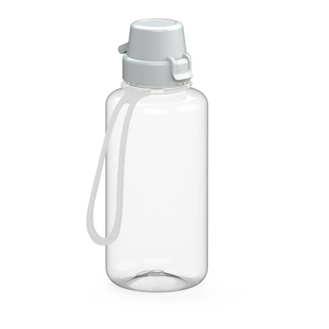 Werbeartikel Tritan Trinkflasche School – weiss – mit Logo bedruckt 700 ml robust BPA-frei mit Trageschlaufe für Sportevents & Turniere