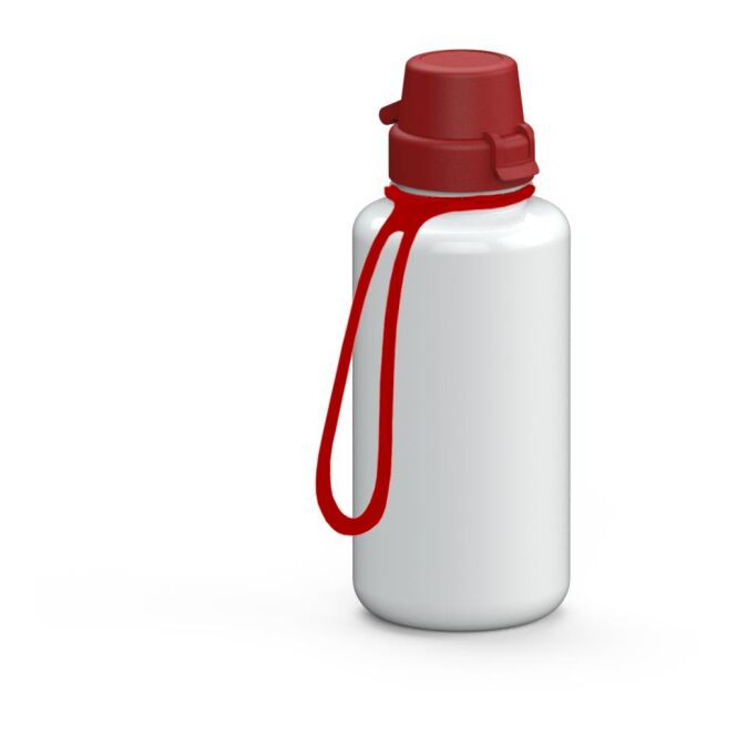 Werbeartikel Tritan Trinkflasche School – weiss – mit Logo bedruckt 700 ml BPA-frei mit Trageschlaufe für Sportevents & Turniere