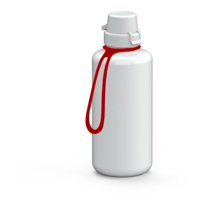 Werbeartikel Trinkflasche School – weiss – bedruckbar 1,0 l Tritan BPA-frei mit Trageschlaufe für Sportevents & Turniere
