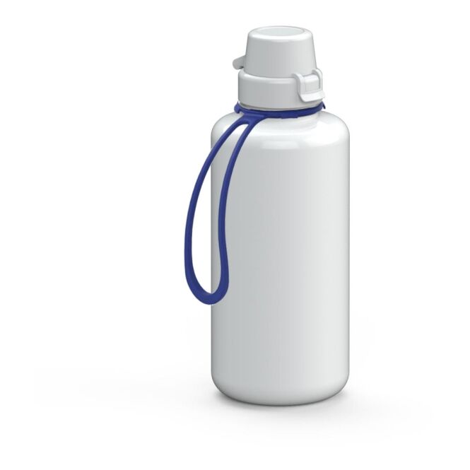 Werbeartikel Tritan Trinkflasche School – weiss – bedruckbar 1,0 l robuste Trinkflasche mit Trageschlaufe für Sportevents & Turniere
