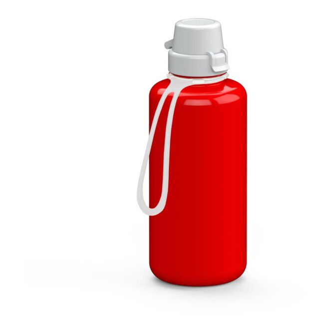 Werbeartikel Trinkflasche School – rot – bedruckbar 1,0 l Tritan mit Strap für Sportevents & Turniere nachhaltig