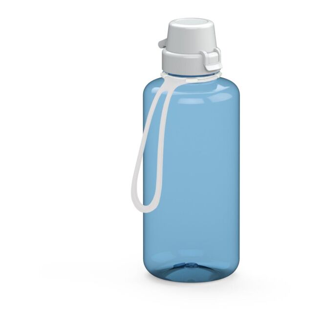 Werbeartikel Tritan Trinkflasche School – trend-blau – bedruckbar 1,0 l BPA-frei mit Trageschlaufe für Sportevents & Turniere