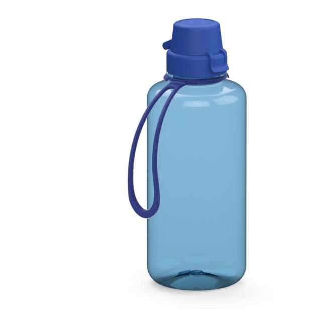 Werbeartikel Tritan Trinkflasche School – trend-blau – mit Logo bedruckbar 1,0 l BPA-frei mit Trageschlaufe für Sportevents & Turniere