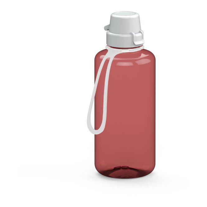 Werbeartikel Trinkflasche School Tritan – rot – mit Logo bedruckt 1,0 l BPA-frei mit Trageschlaufe für Sportevents & Turniere