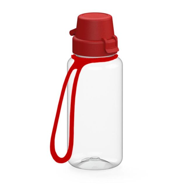 Werbeartikel Tritan Trinkflasche School – weiss – mit Logo bedruckbar 400 ml BPA-frei mit Trageschlaufe für Sportevents & Turniere
