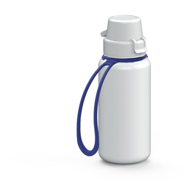 Werbeartikel Tritan Trinkflasche School – weiss – bedruckbar 400 ml BPA-frei mit Trageschlaufe für Sportevents & Turniere
