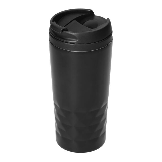 Kundengeschenk Thermobecher Vienna – schwarz – mit Logodruck 0,3 l für das Mitarbeiter-Onboarding und die Büroküche