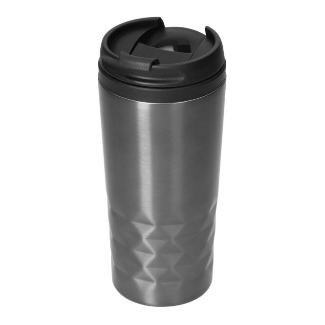 Firmengeschenk Thermobecher Vienna – weiss/schwarz – mit Logodruck 0,3 l für die Büroküche