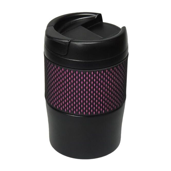 Kundengeschenk Thermobecher Temptation – schwarz – mit Logodruck 0,3 l für die Büroküche