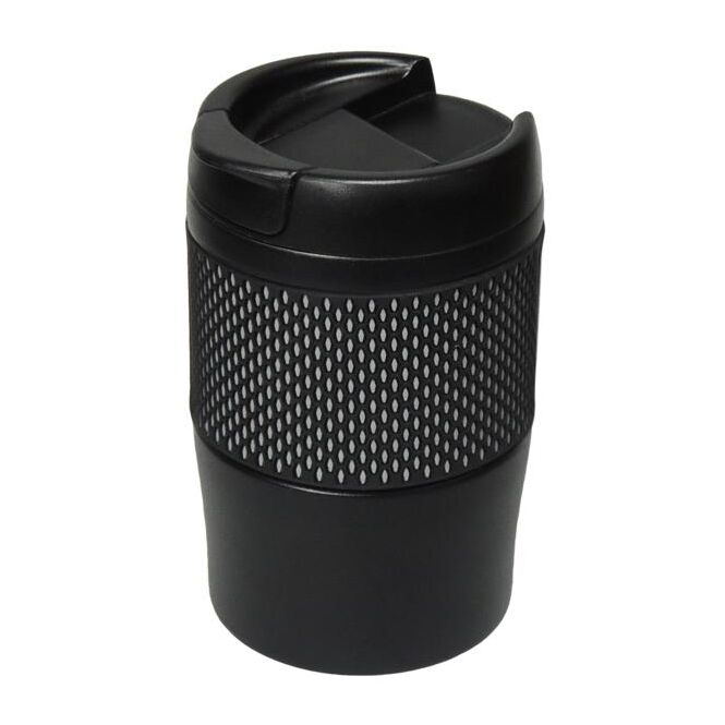 Kundengeschenk Thermobecher Temptation – schwarz – mit Logodruck 300 ml für die Büroküche