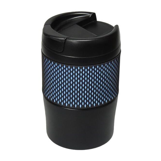 Kundengeschenk Thermobecher Temptation – schwarz – mit Logodruck 0,3 l für das Mitarbeiter-Onboarding