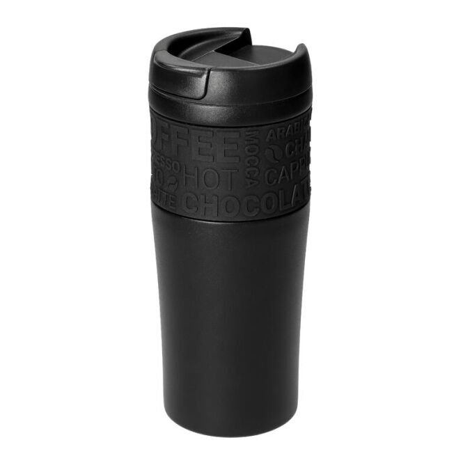 Kundengeschenk Thermobecher Temptation – schwarz – mit Gravur 0,5 l für die Büroküche