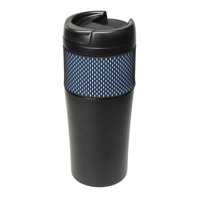Kundengeschenk Thermobecher Temptation – schwarz – mit Logodruck 500 ml für die Büroküche
