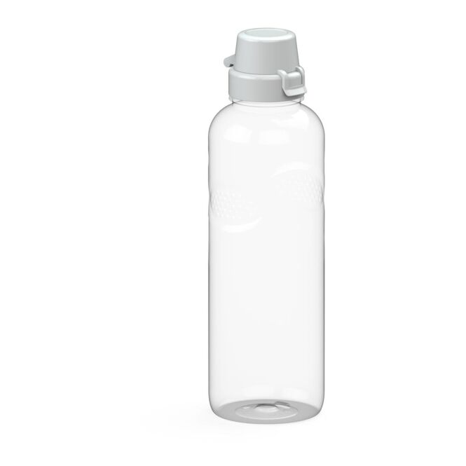 Werbeartikel Trinkflasche Carve School – weiss – mit Logo bedruckt 1,0 l Tritan für Sportevents & Turniere auslaufsicher robust BPA-frei