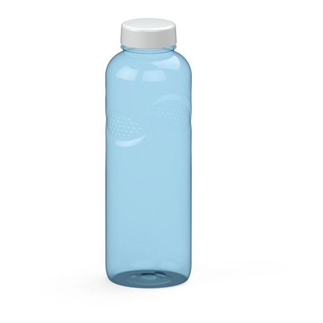 Sport-Werbemittel Tritan Trinkflasche Carve Refresh – trend-blau – mit Logo bedruckt 1,0 l BPA-frei auslaufsicher für Sportevents