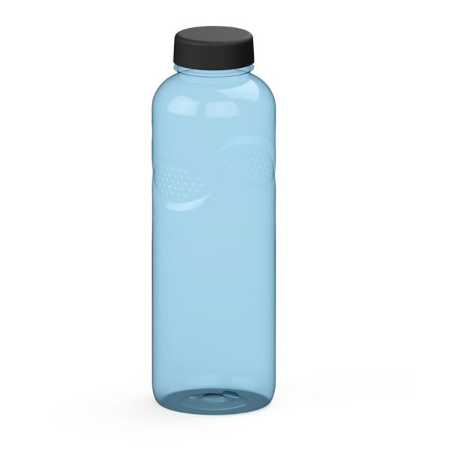 Werbeartikel Tritan Trinkflasche Carve Refresh – trend-blau – mit Logo bedruckt 1,0 l auslaufsicher für Sportevents & Turniere