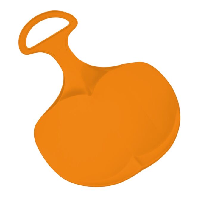 Firmengeschenk Schneeflitzy Standard – orange – mit Logo bedruckt, leicht, kältebeständig, idealer Schlitten für Messen