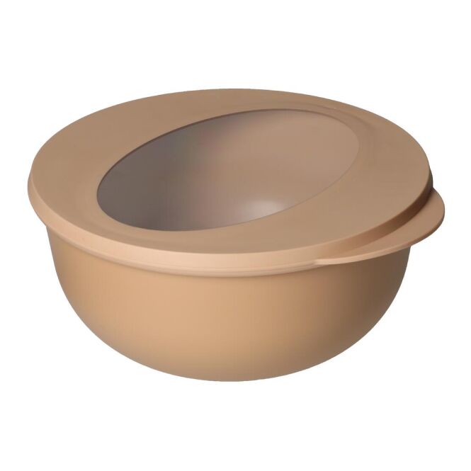Mitarbeitergeschenk Food-Bowl Deluxe 1,0 l – braun – mit Logo bedruckt 100% recycelbar BPA-frei nachhaltiges Lunch-Gefäß CSR-Promotions