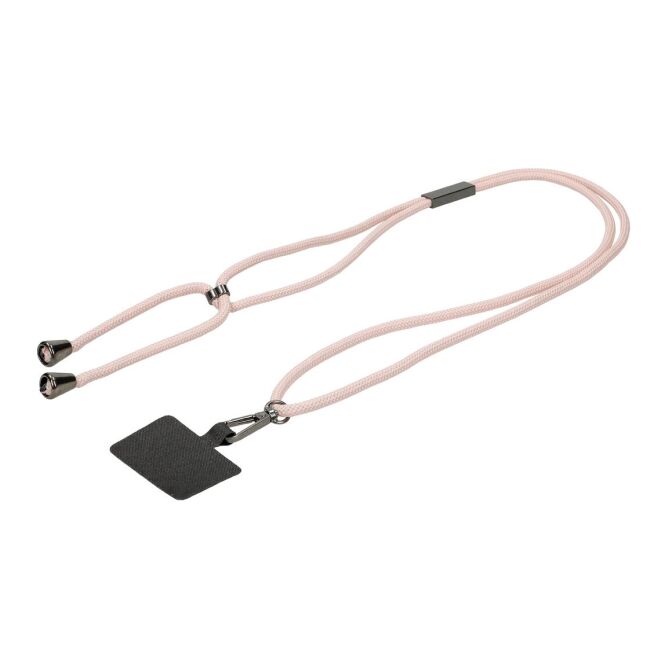 Werbeartikel Handykette Universal – rosa – mit Logo bedruckt, stufenlos verstellbar bis 82,5 cm, für den Büroalltag