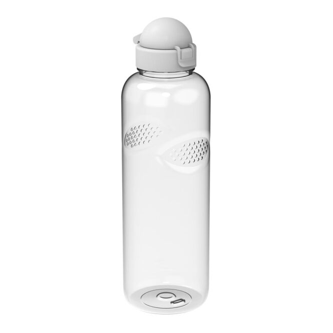 Werbeartikel Tritan Trinkflasche Carve Junior – weiss – bedruckbar 1 l BPA-frei mit Griffmulden für Sportevents & Turniere