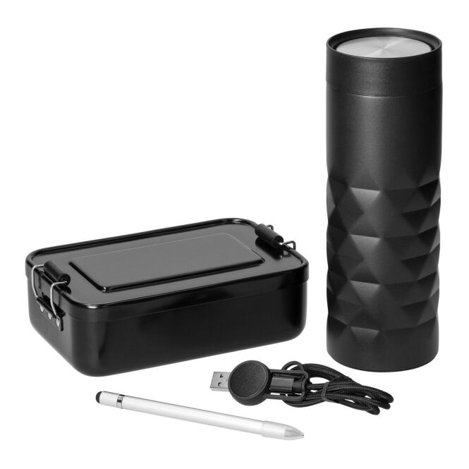 Sport-Werbemittel Sportflasche Connect 1 – schwarz – mit Logo bedruckbar für Sportevents & Turniere