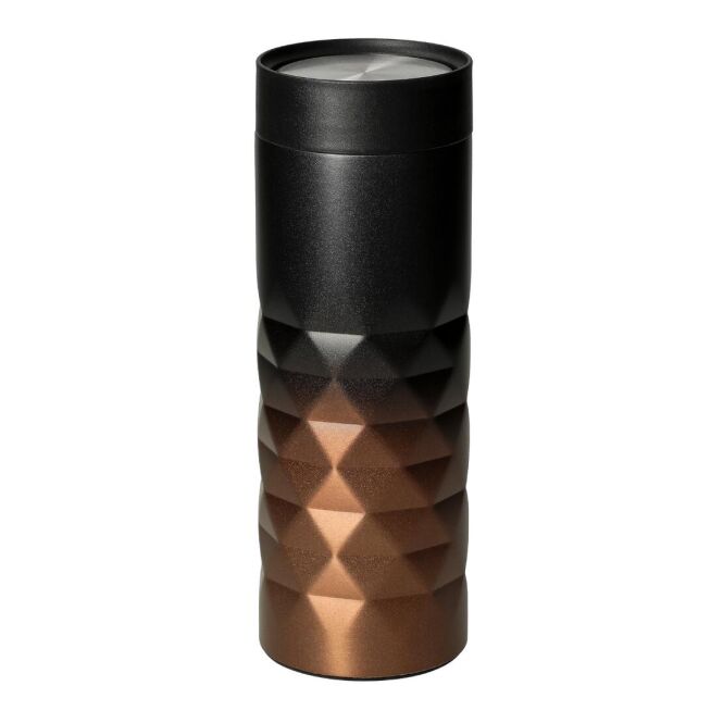 Firmengeschenk Thermobecher Diamond 360 – schwarz – mit Gravur 440 ml für das Mitarbeiter-Onboarding
