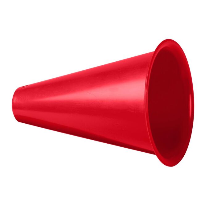 Event-Werbemittel Megaphon Fan Horn – rot – mit Logo bedruckt aus robustem Polypropylen, vielseitiger Signalgeber für Events