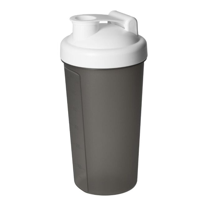 Sport-Werbemittel Shaker Protein – weiss – bedruckbar 0,60 l BPA-frei mit Sieb für Fitnessstudios