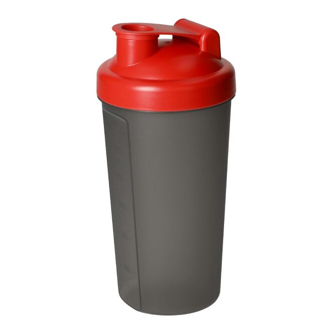 Werbeartikel Shaker Protein – rot – mit Logo bedruckt 0,6 l BPA-frei mit Sieb für Sportevents & Turniere