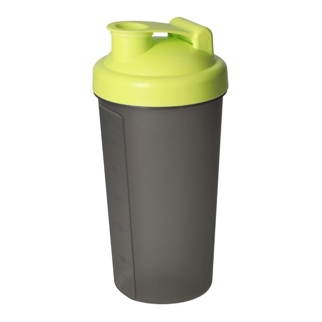 Sport-Werbemittel Shaker Protein – lemon – mit Logo bedruckt 0,6 l BPA-frei mit Sieb für Sportevents & Turniere