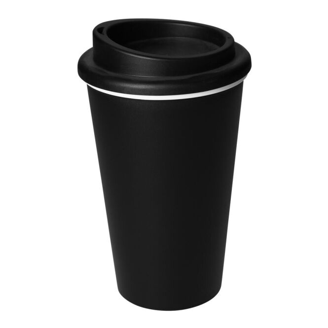 Firmengeschenk Kaffeebecher Premium – schwarz – mit Logodruck 0,35 l für das Mitarbeiter-Onboarding und die Büroküche