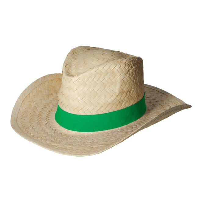 Firmengeschenk Strohhut Texas – natur – mit individuellem Werbedruck aus Naturstroh nachhaltige Kopfbedeckung für CSR-Events