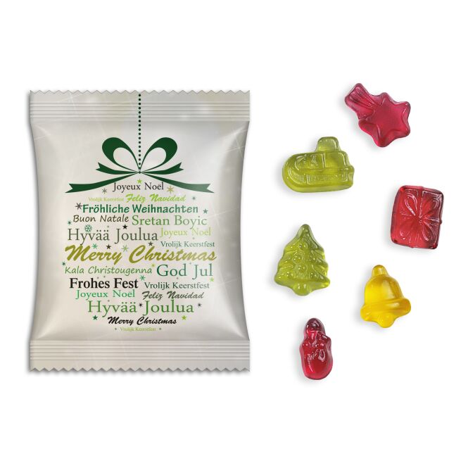 Werbeartikel Fruchtgummi Standardtütchen – fruchtgummi – mit Logo bedruckt 10g als Streuartikel für Messen und Events für Geschäftspartner