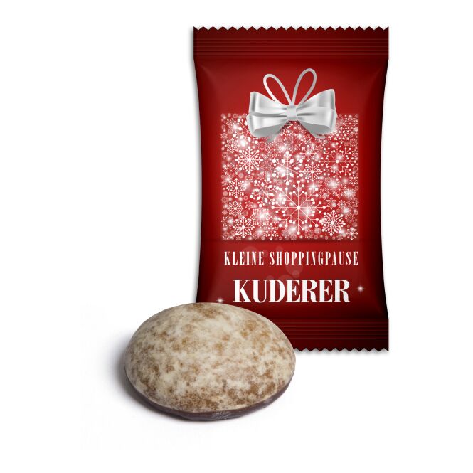 Streuartikel Weiss Mini Contrella – lebkuchen – mit Logo bedruckt als Werbemittel auf Messen für potenzielle Kunden und als Mitarbeitergeschenk