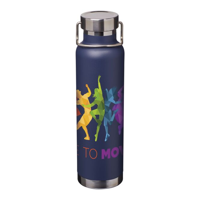 Kundengeschenk Thermosflasche Thor – navy – mit 48h Express-Druck 650 ml doppelwandig vakuumisoliert auslaufsicher für Firmengeschenke