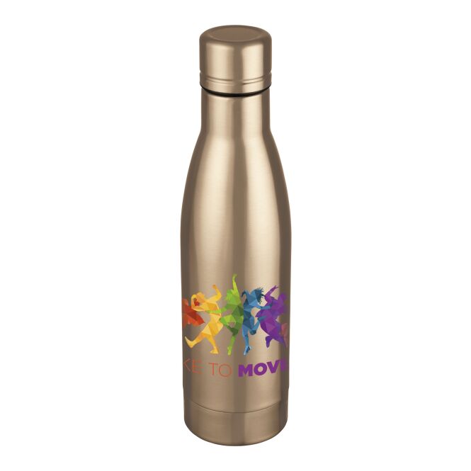 Kundengeschenk Vasa Kupfer-Vakuum Isolierflasche – roségold – mit 48h Express-Druck 500 ml doppelwandig edelstahl vakuumisoliert für Firmengeschenk